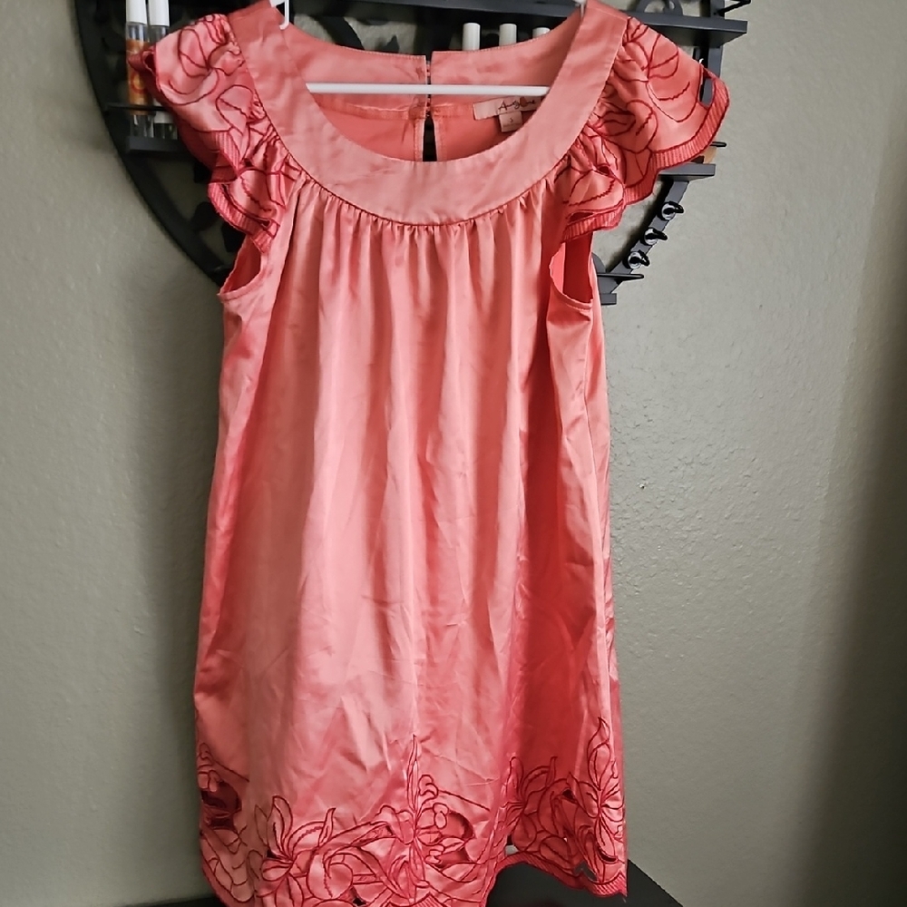 Forever 21 Pink Ruffle Sleeve Dress